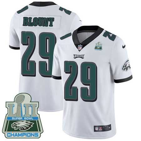 Men's Nike Eagles #29 LeGarrette Blount White Super Bowl LII Champions Stitched Vapor Untouchable Limited Jersey